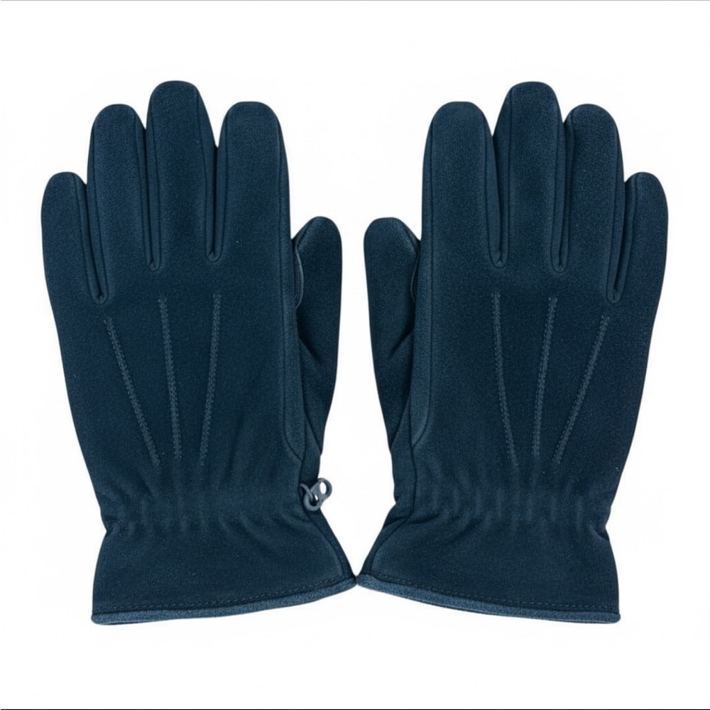 Deerskin Men's Black Deerskin Button Snap Winter Gloves Size Medium